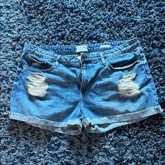 Frame Denim Distressed Blue Jean Shorts- Size 33 - Picture 1 of 4